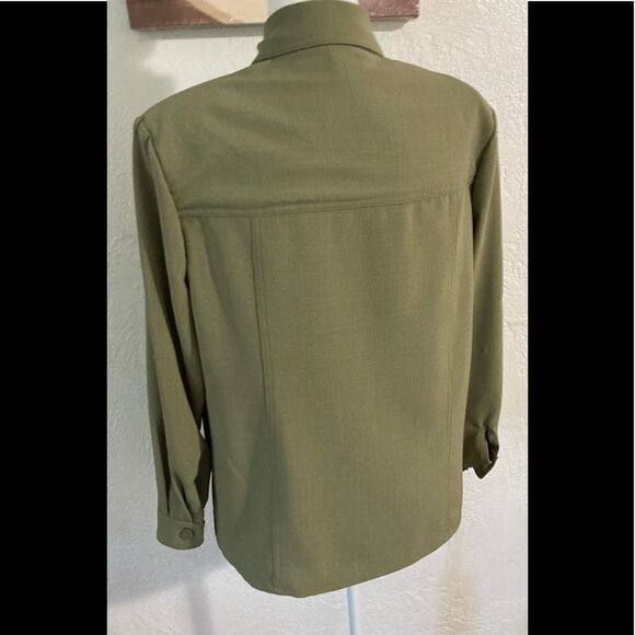 Army Green Button down Shirt Size 10 - Picture 5 of 6